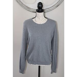 BCBGeneration Womens Long Sleeve Knit Gray Pullover Sweater Size L